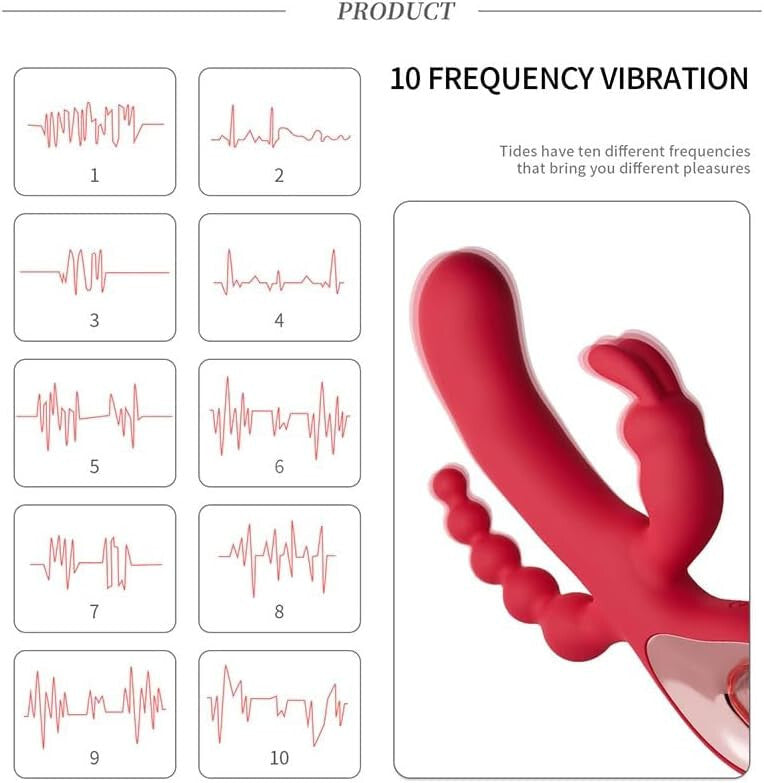USB Rechargeable 3 in 1 Vibrator Dildo Anal Butt Plug Clitoral G-Spot Stimulator Adults Sex Toys for Women Couples