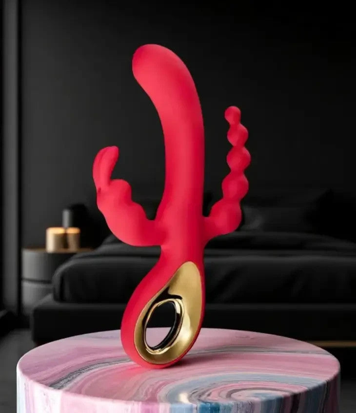 USB Rechargeable 3 in 1 Vibrator Dildo Anal Butt Plug Clitoral G-Spot Stimulator Adults Sex Toys for Women Couples
