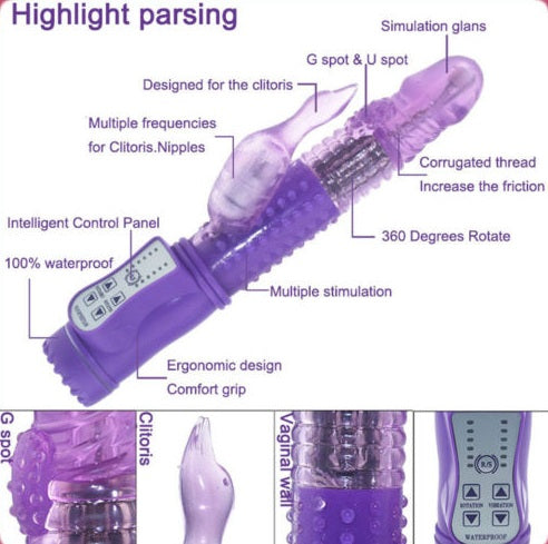 Pussy Vagina Rabbit G-Spot Vibrator Anal Butt Plug Sex Toys for Men Women Couples LGBTQ Gay Masturbator