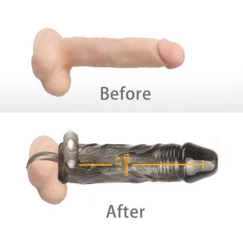 Reusable Vibrating Penis Sleeve Extender Enlarger Extra 30mm Condom Ball Loop Ejaculation Aid Sex Toys for Men Couples