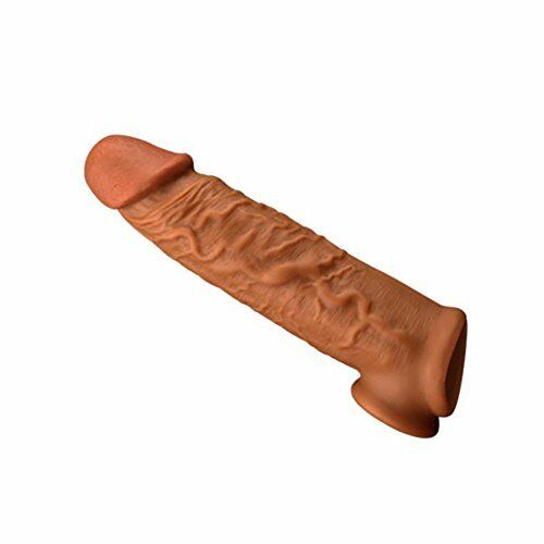 Reusable Penis Sleeve Enlarger Extender with Ball Loop Cock Ring Condom Sex Toys for Men Couples