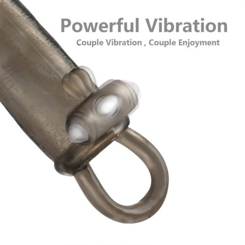 Reusable Vibrating Penis Sleeve Extender Enlarger Extra 30mm Condom Ball Loop Ejaculation Aid Sex Toys for Men Couples