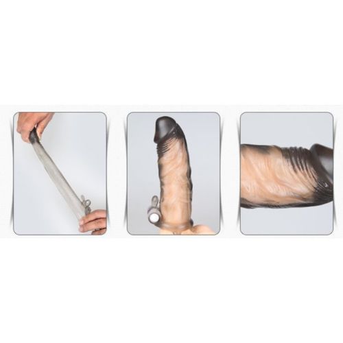 Reusable Vibrating Penis Sleeve Extender Enlarger Extra 30mm Condom Ball Loop Ejaculation Aid Sex Toys for Men Couples