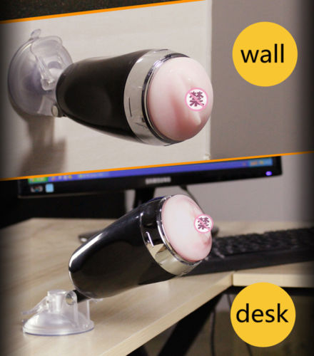 Male Vibrating Masturbation Cup Hands-Free Suction Cup Flesh Light Stroker Sex Toys for Men