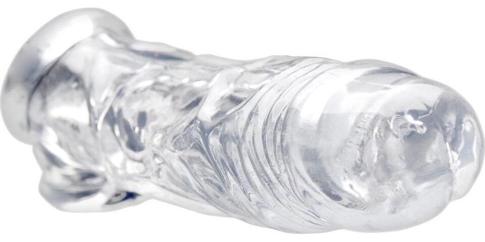 Reusable Penis Sleeve Extra 5.5cm Extender Enlarger Condom Ball Loop Ejaculation Aid Sex Toys for Men Couples