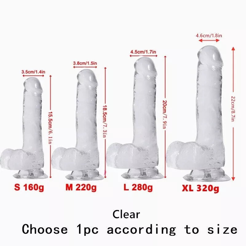 8" Realistic Dildo Suction Cup Thick Veiny Dong Giant Cock With Ball Sex Toys For Men Women Couples