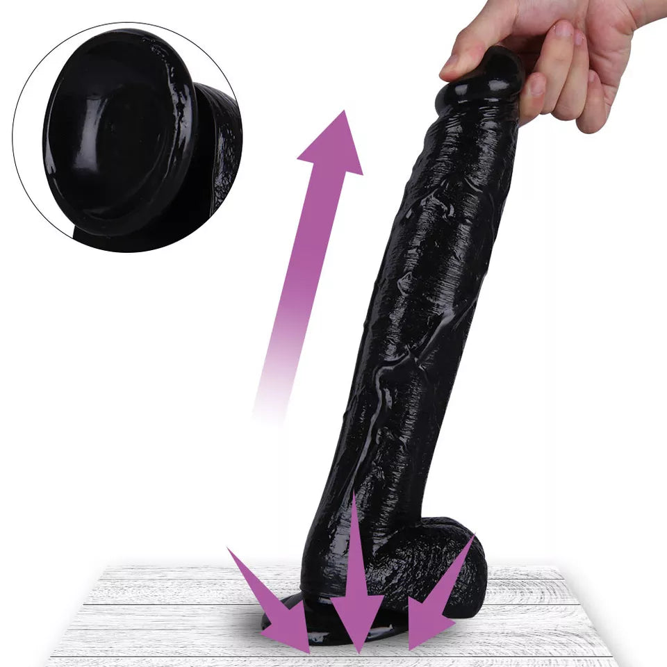 12" Huge Dildo Suction Cup Thick Veiny Dong Large Realistic Giant Cock With Ball Sex Toys For |Men Women Couples