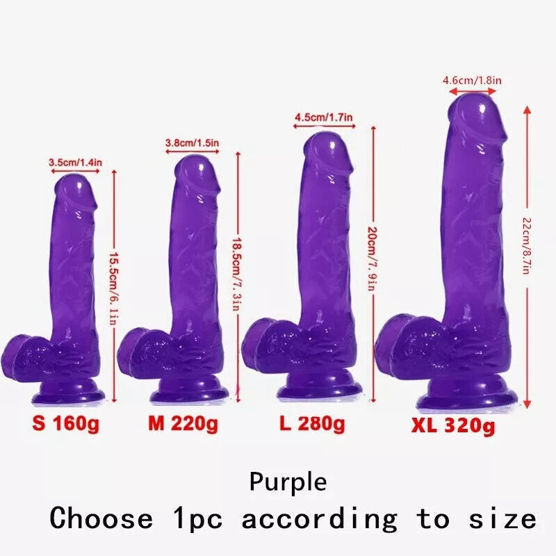 8" Realistic Dildo Suction Cup Thick Veiny Dong Giant Cock With Ball Sex Toys For Men Women Couples