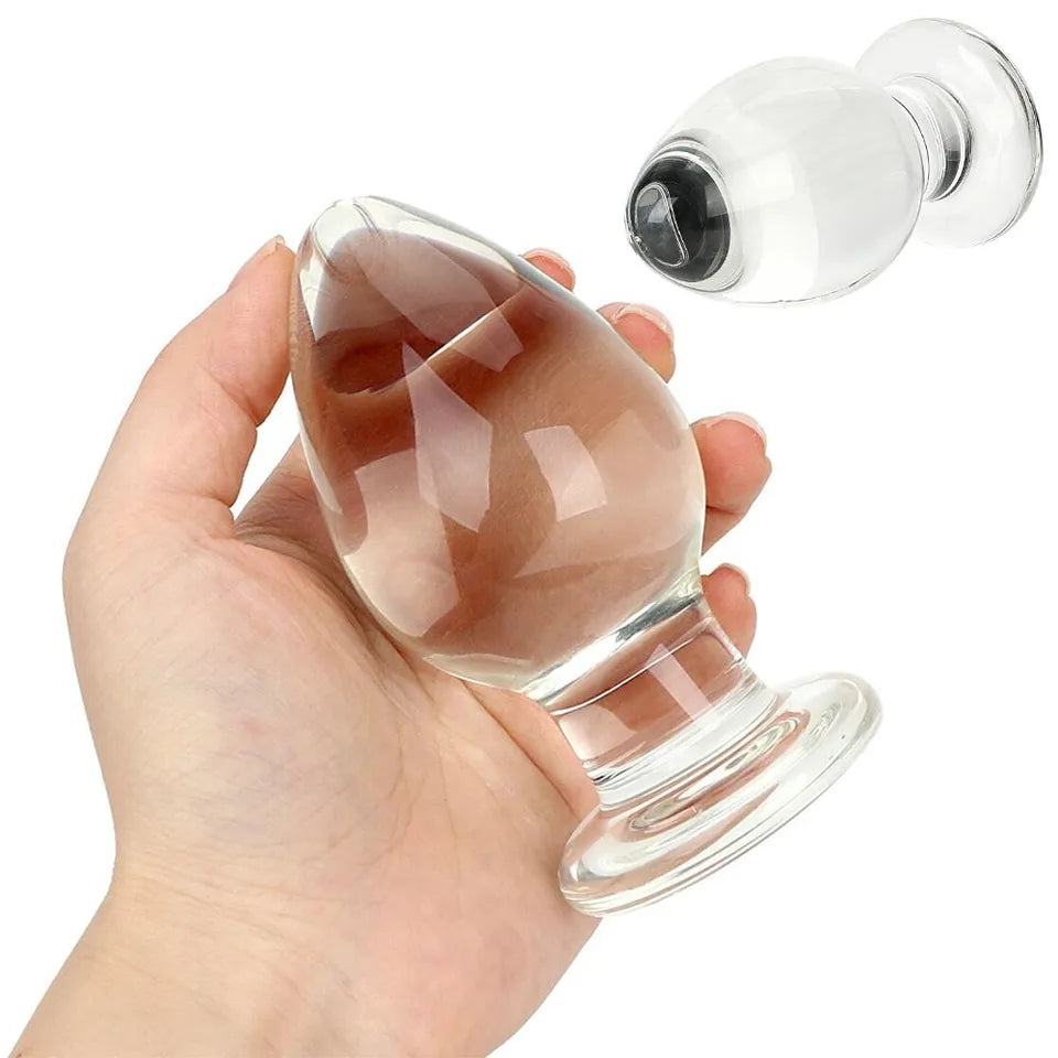 Crystal Glass Anal Butt Plug G-Spot Stimulation Dildo Non- Vibrator Masturbator Sex Toys for Men Women Couples Gay LGBTQ