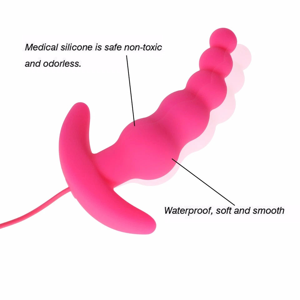 Vibrating Anal Butt Plug Beads Prostate Massager Sex Toys for Men Woman Couples LGBTQ Gay