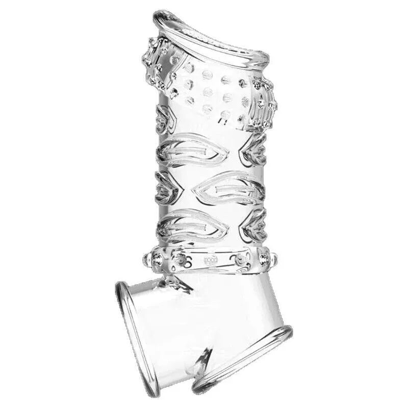 Reusable Penis Sleeve Cock Ring Enlarger Sex Toys for Men Couples