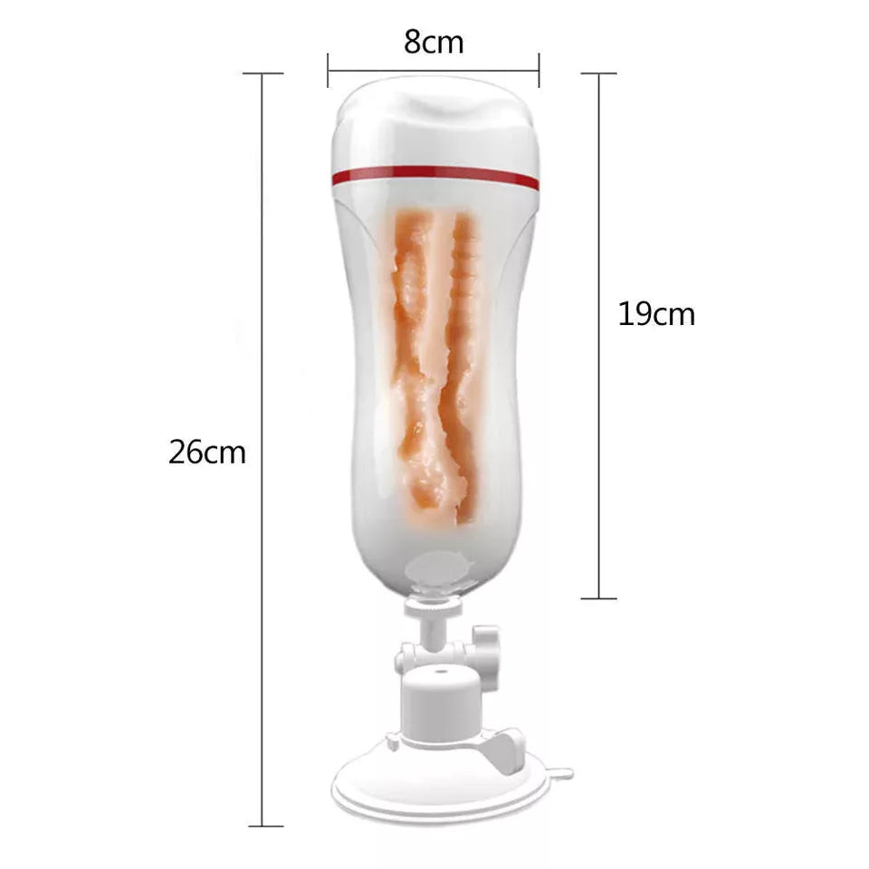 2 in1 Anal & Vagina Shape Male Vibrating Masturbation Cup Hands-Free Suction Cup Flesh Light Stroker Sex Toys for Men