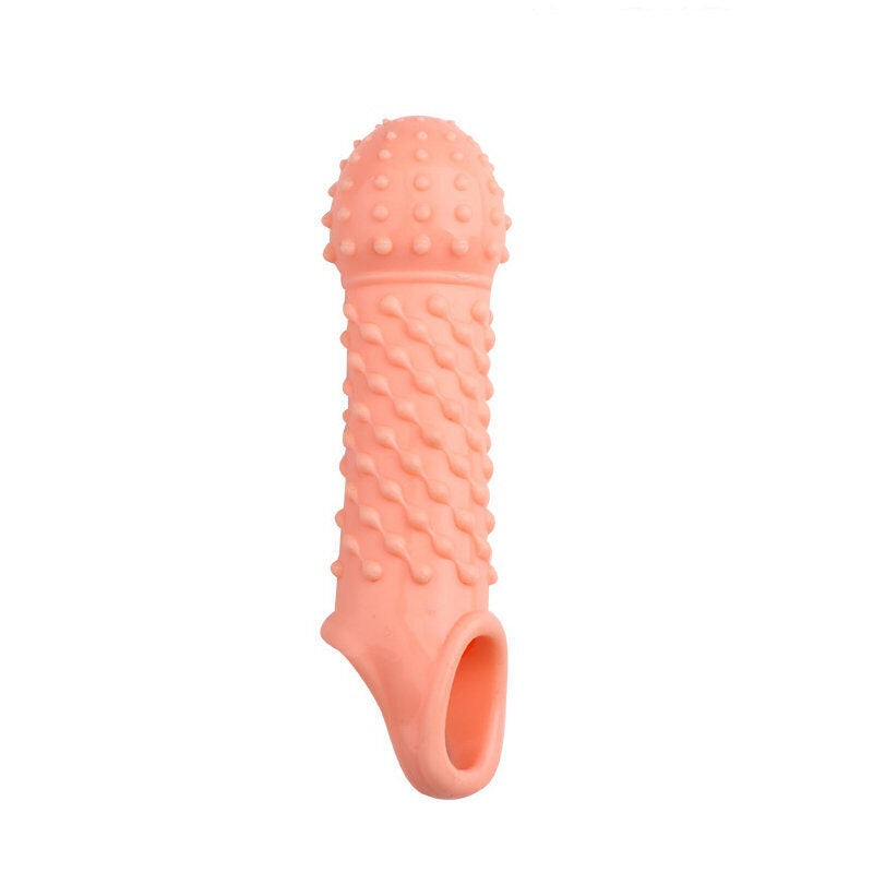 Reusable Condom Penis Sleeve Extender Enlarger Ball Loop Girth Sheath Sex Toys for Men Couples