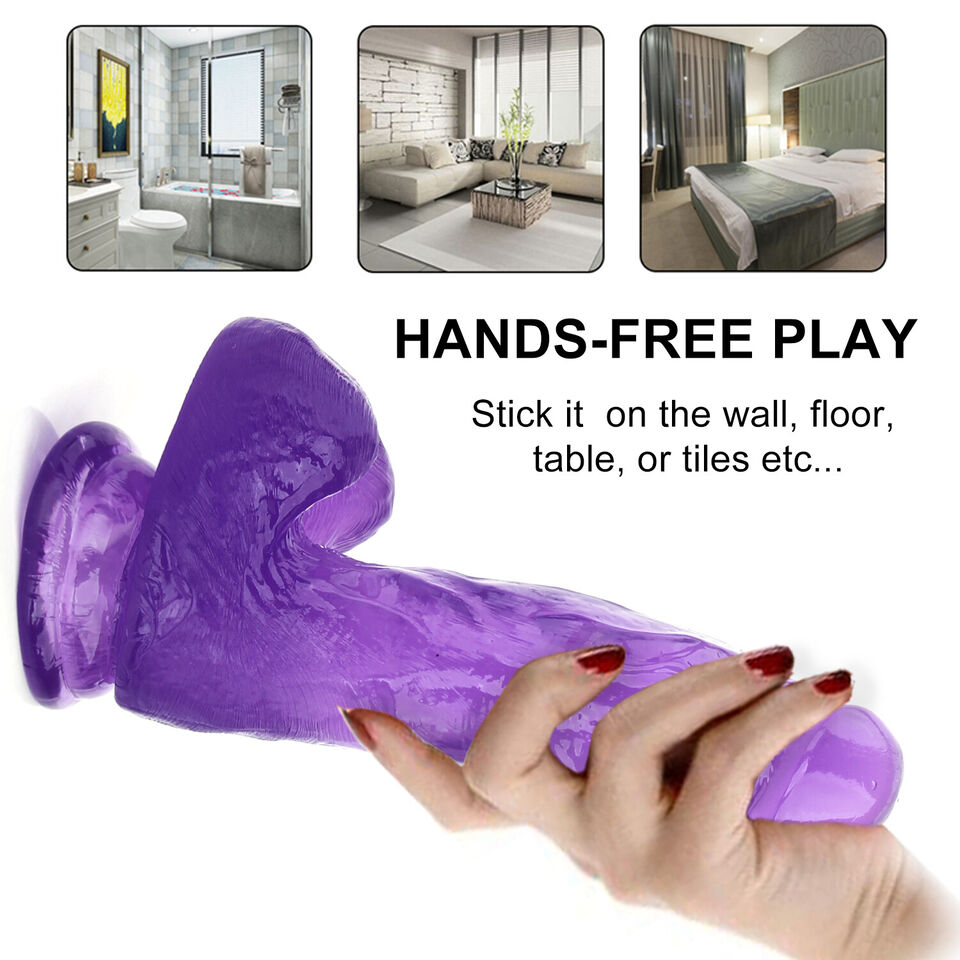 8" Realistic Dildo Suction Cup Thick Veiny Dong Giant Cock With Ball Sex Toys For Men Women Couples