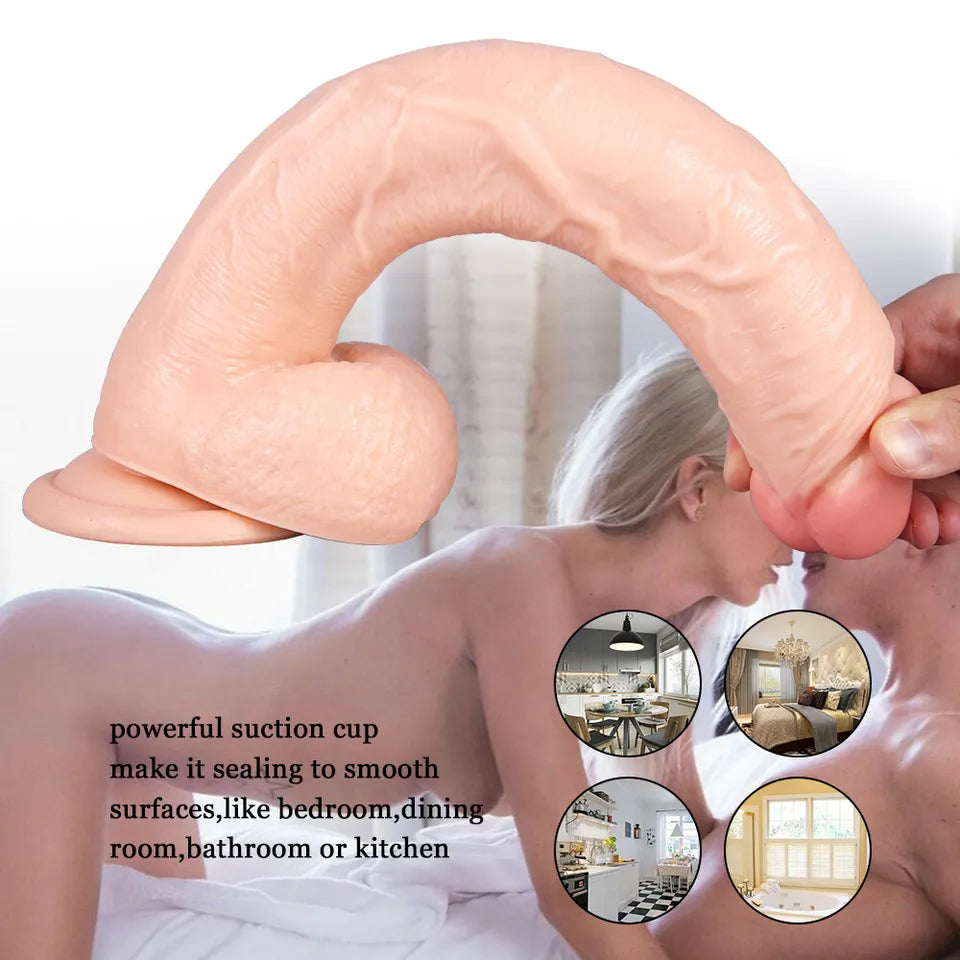 12" Huge Dildo Suction Cup Thick Veiny Dong Large Realistic Giant Cock With Ball Sex Toys For |Men Women Couples