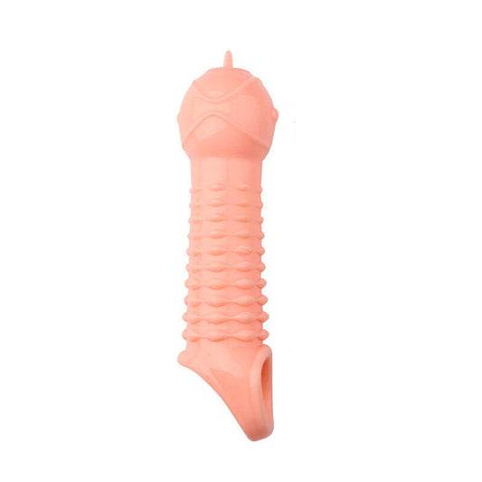 Reusable Condom Penis Sleeve Extender Enlarger Ball Loop Girth Sheath Sex Toys for Men Couples