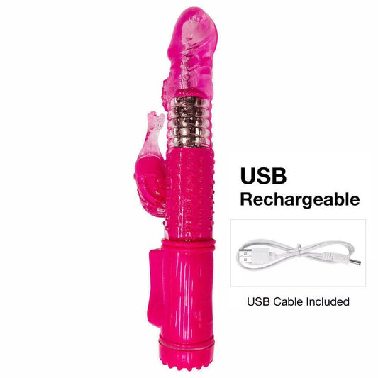Pussy Vagina Rabbit G-Spot Vibrator Anal Butt Plug Sex Toys for Men Women Couples LGBTQ Gay Masturbator