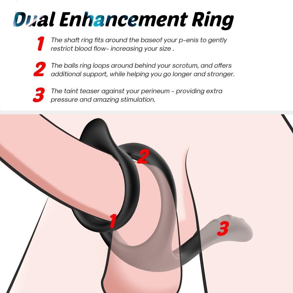 Penis Cock Ring Sleeve Erection Enhancer Delay Ejaculation Male Sex Toys for Men Couples
