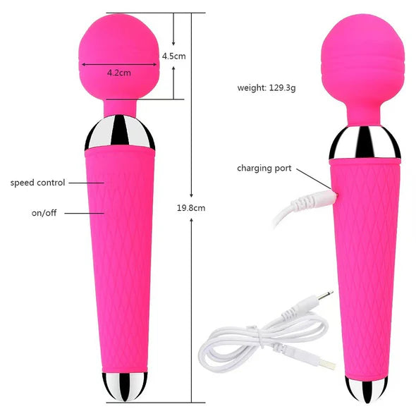 Magic Wand USB Vibrator Anal Butt Plug Sex Toys for Men Women Couples LGBTQ Gay Masturbator
